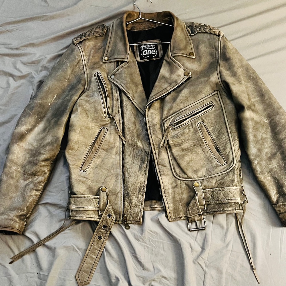 Mens genuine leather jacket